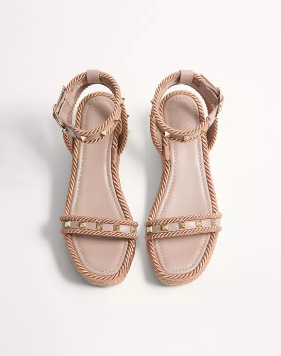 Valentino Rockstud Flatform Sandal In Calfskin 45Mm - Image 5